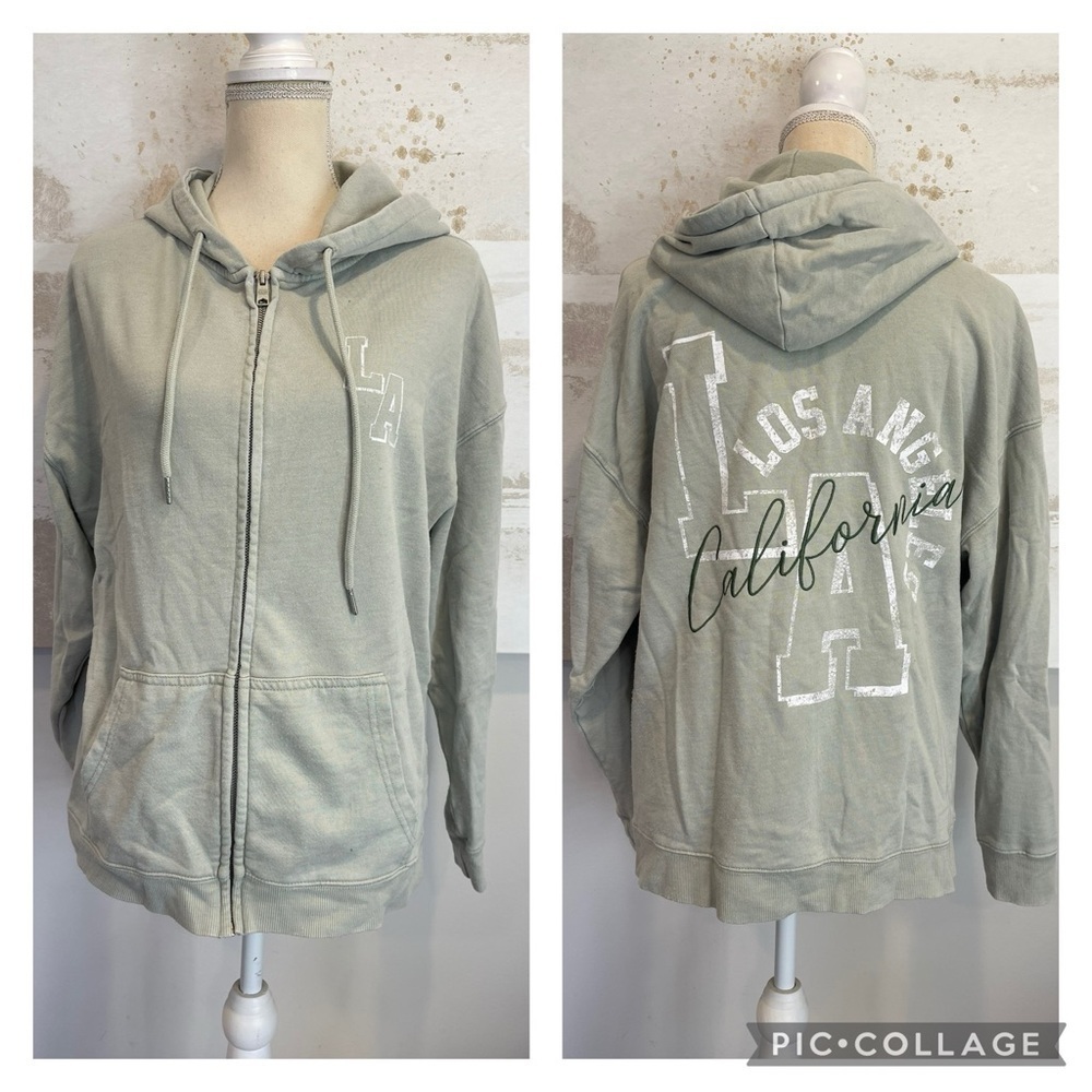 Los Angeles Hooded Green Sweatshirt by Garage size small